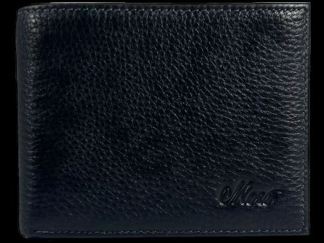 Черный мужской кошелек из натуральной кожи