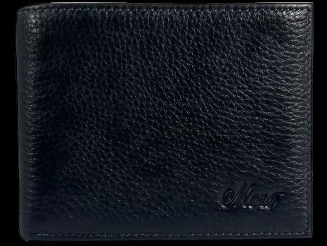 Черный мужской кошелек из натуральной кожи