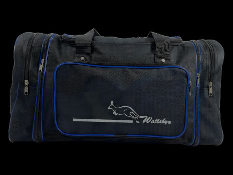 Дорожня сумка Wallaby на 2 відділення 365-1 чорна з синім