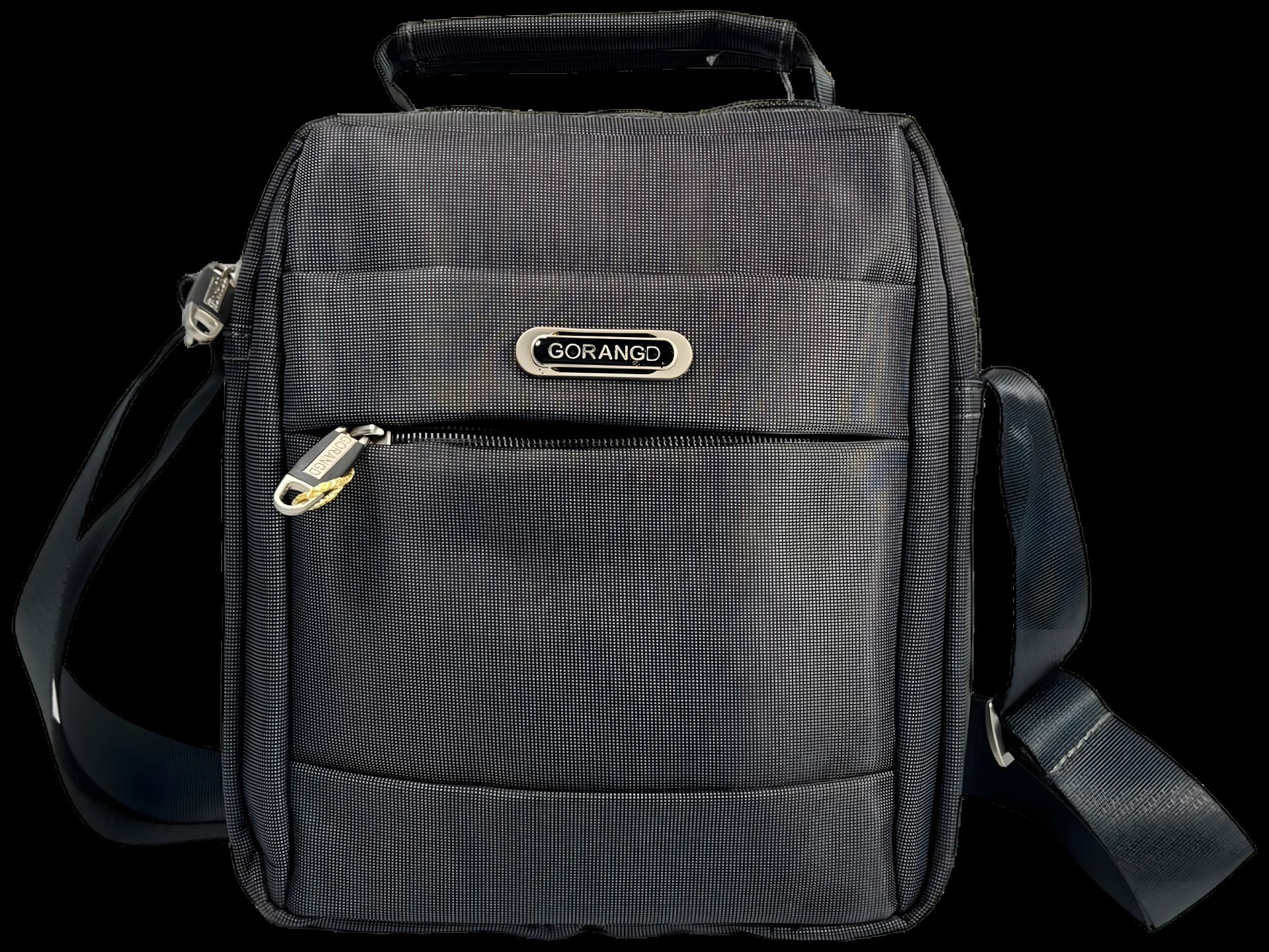 Сіра чоловіча комфортна сумка через плече, три відділення, застібка на блискавці Сіра чоловіча комфортна сумка через плече, три відділення, застібка на блискавці