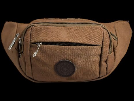 Водонепроникна чоловіча брезентова сумка-бананка, коричнева Водонепроникна чоловіча брезентова сумка-бананка, коричнева