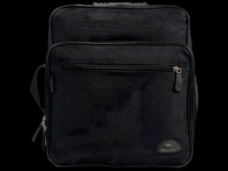 Плече сумка на через чотири відділення, 18 л, застібка на блискавці, чорна