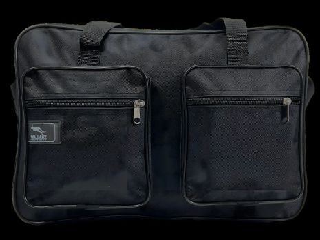 Містка чорна сумка через плече з чотирма відділеннями