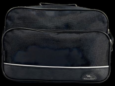 Функціональна сумка через плече на три відділення, чорна, текстильна