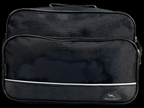 Функціональна сумка через плече на три відділення, чорна, текстильна Функціональна сумка через плече на три відділення, чорна, текстильна