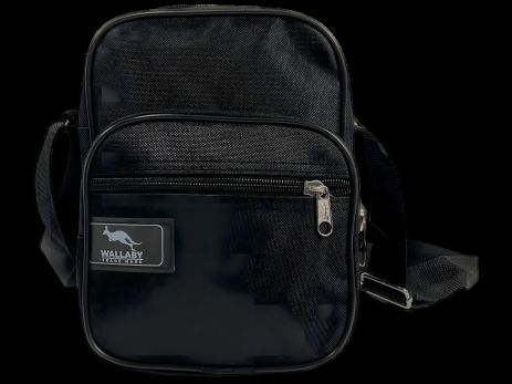 Сумка Украинского производителя через плечо, 3 отделения, черная