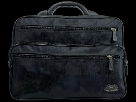 Черная сумка через плечо на пять отделений, под А4, 16 л