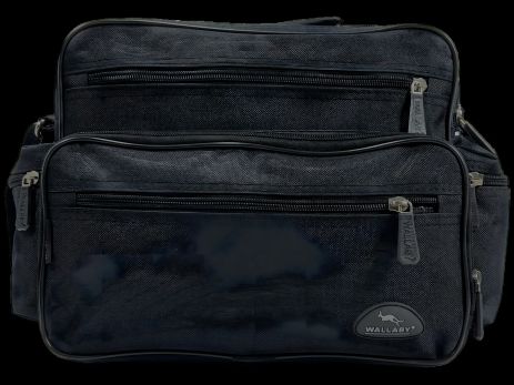 Черная функциональная сумка через плечо украинского производителя на 4 отделения