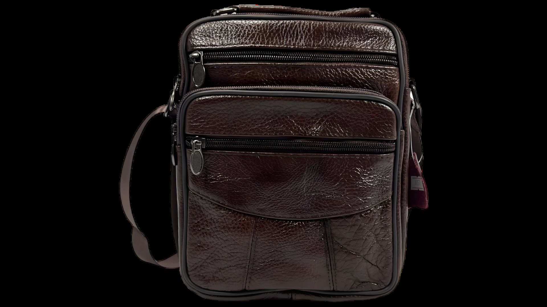 Сумка елегантна через плече з натуральної шкіри, зносостійка, коричнева Сумка елегантна через плече з натуральної шкіри, зносостійка, коричнева