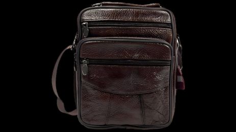 Шикарная кожаная сумка через плечо, коричневая, износостойкая