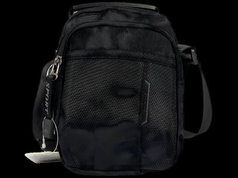 Сумка через плече, міцна, комфортна, чотири відділення, застібка на блискавці, чорна