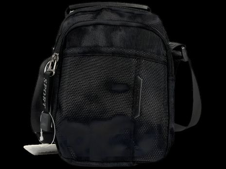 Сумка через плече, міцна, комфортна, чотири відділення, застібка на блискавці, чорна