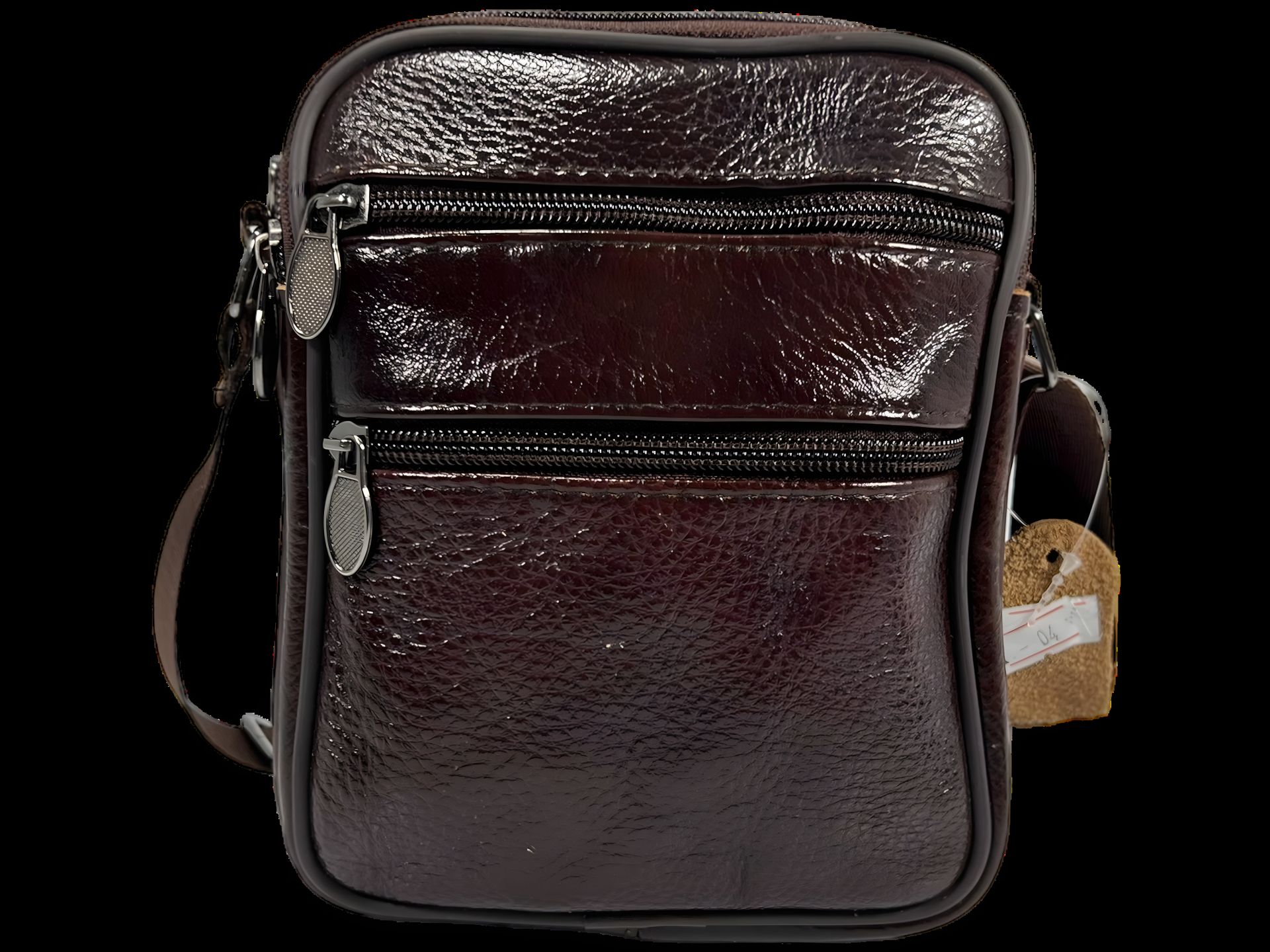 Прочная стильная кожаная сумка через плечо, 2 л, коричневая Прочная стильная кожаная сумка через плечо, 2 л, коричневая