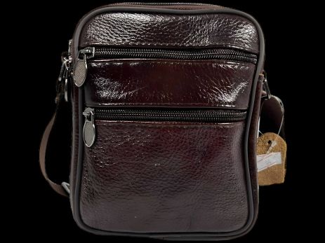 Сумка через плече з натуральної шкіри коричнева, 2 л Сумка через плече з натуральної шкіри коричнева, 2 л