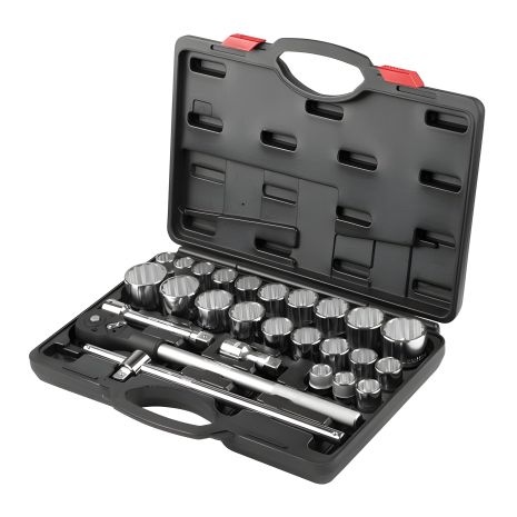 Профнабор инструментов, 3/4", Cr-V, 26 шт., головки: 22-50 мм и 7/8"-2", INTERTOOL ET-6026