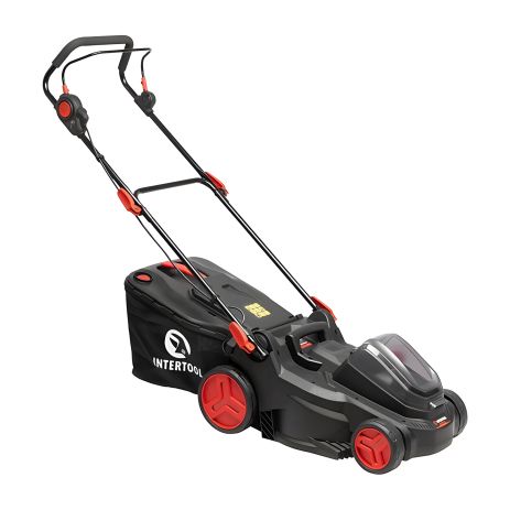 Газонокосилка аккумуляторная бесщеточная 40 В (2×20 В), 3500 об/мин, ширина захвата 370 мм, высота среза 25-75 мм, контейнер 40 л, без ЗУ и АКБ, STORM INTERTOOL WT-9216