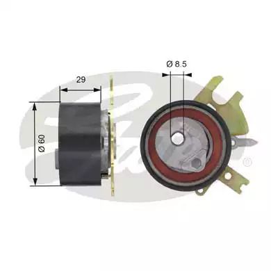 Натяжний ролик ременя ГРМ VOLVO V70, FORD FOCUS, GATES (T43089) Натяжний ролик ременя ГРМ VOLVO V70, FORD FOCUS, GATES (T43089)