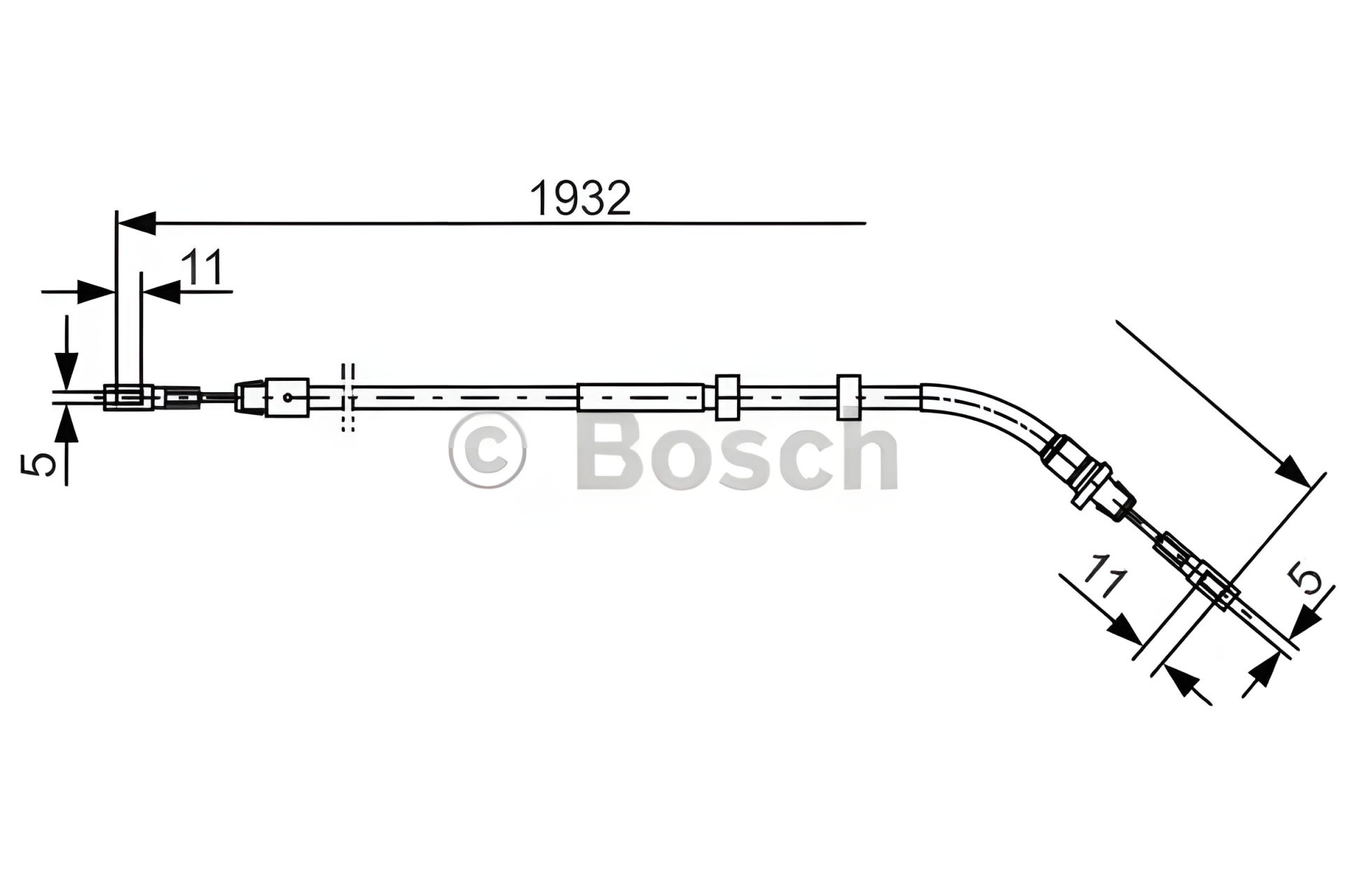 Трос ручного тормоза для MERCEDES-BENZ M-CLASS, BOSCH (1987477904) Трос ручного тормоза для MERCEDES-BENZ M-CLASS, BOSCH (1987477904)