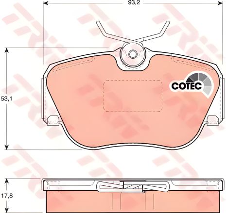 Комплект колодок гальмівних, дискове гальмо MERCEDES-BENZ 190, TRW (GDB817) Комплект колодок гальмівних, дискове гальмо MERCEDES-BENZ 190, TRW (GDB817)
