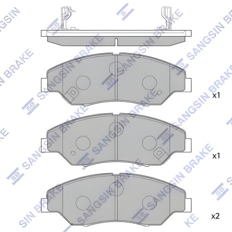 Комплект тормозных колодок, дисковый тормоз KIA RETONA, SANGSIN (SP1118)