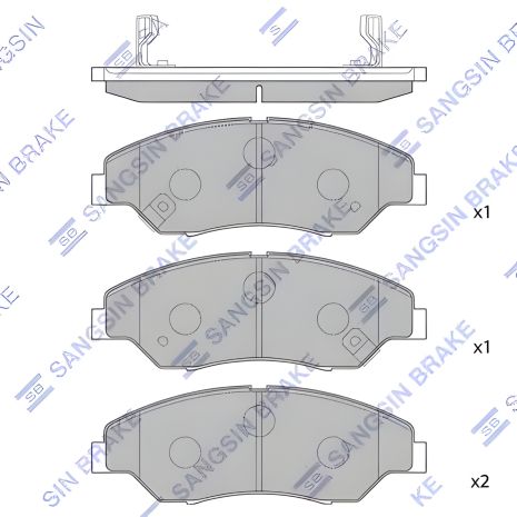 Комплект колодок для дискового гальма KIA RETONA, SANGSIN (SP1118)
