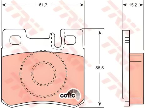 Комплект дисковых тормозных колодок для MERCEDES-BENZ E-CLASS, TRW (GDB987)