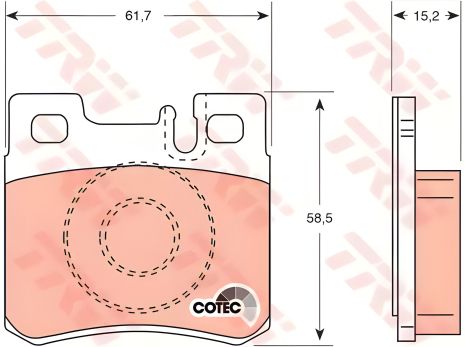 Комплект дисковых тормозных колодок для MERCEDES-BENZ E-CLASS, TRW (GDB987) Комплект дисковых тормозных колодок для MERCEDES-BENZ E-CLASS, TRW (GDB987)