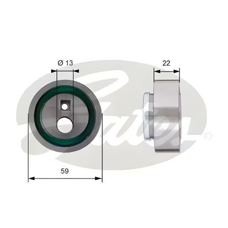 Ролик натяжной ремня ГРМ MEGA CLUB, LANCIA ZETA, GATES (T41129)