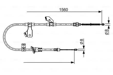 Трос ручного тормоза MITSUBISHI COLT и SMART FORFOUR от BOSCH (1987482626)