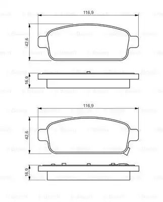 Набір гальмівних майданчиків, Opel Cascada, Opel Astra, Bosch (0986495259)