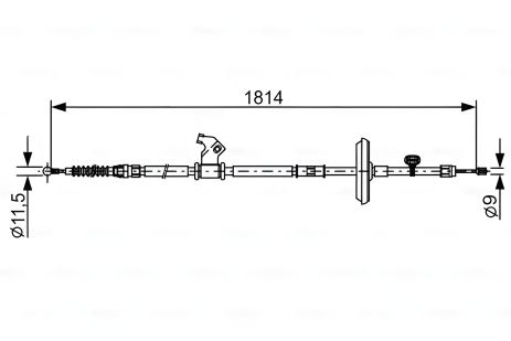 Ручного гальма трос VAUXHALL ASTRA, OPEL ASTRA, BOSCH (1987482502)