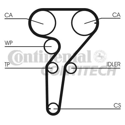 T rooted Timing Chevrolet Zafira, Fiat Punto, Contitech (CT877)