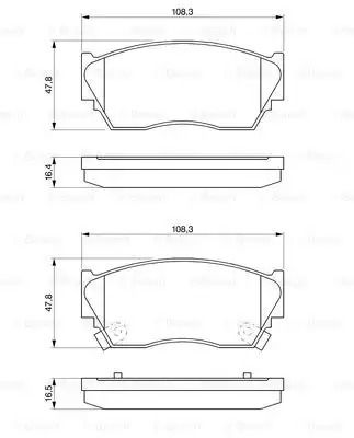 Набір гальмівних прокладок, Nissan Sunny, Bosch (0986460997) Диск гальмо