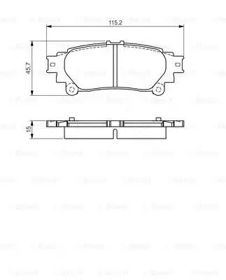 Комплект гальмівних колодок, дискове гальмо TOYOTA MIRAI, LEXUS IS, BOSCH (0986495174)