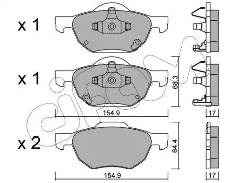 Комплект гальмівних колодок, дискове гальмо HONDA ACCORD, CIFAM (8227300)