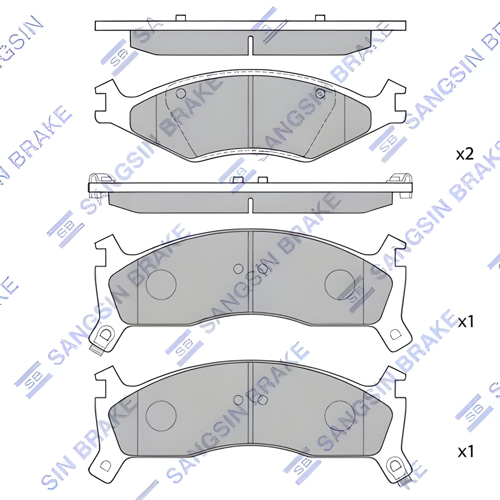 Гальмівні колодки для KIA SHUMA, SANGSIN (SP1070) Гальмівні колодки для KIA SHUMA, SANGSIN (SP1070)
