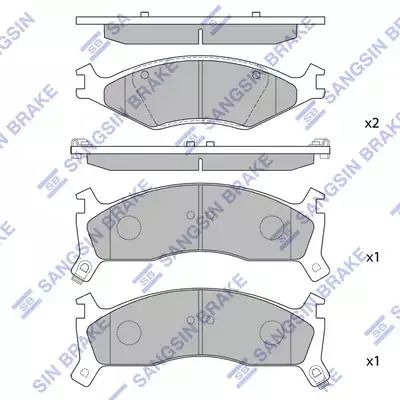 Комплект тормозных колодок, дисковый тормоз KIA SHUMA, SANGSIN (SP1070)