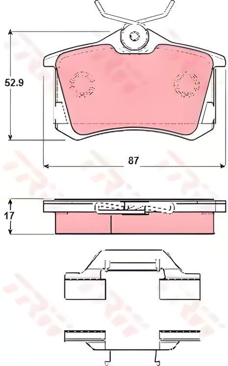 Комплект колодок гальмівних, дискове гальмо SEAT LEON, VW BORA, TRW (GDB1416)