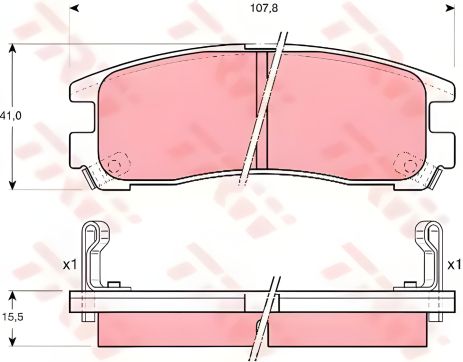Комплект тормозных колодок, дисковый тормоз DODGE STEALTH, CHRYSLER SEBRING, TRW (GDB1023)