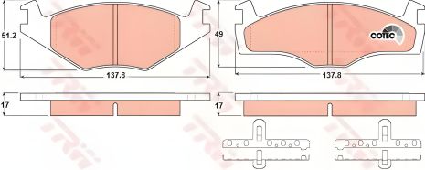 Комплект тормозных колодок, дисковый тормоз VW POLO, SEAT CORDOBA, TRW (GDB1219) Комплект тормозных колодок, дисковый тормоз VW POLO, SEAT CORDOBA, TRW (GDB1219)