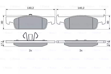 Комплект тормозных колодок, дисковый тормоз SMART FORTWO, DACIA LOGAN, BOSCH (0986494661)