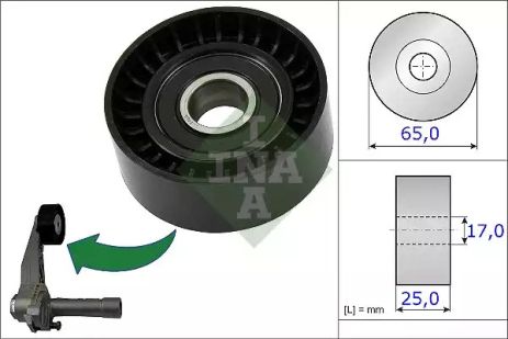 Натяжний ролик поліклінового ременя OPEL GRANDLAND, DS DS, INA (531086610)