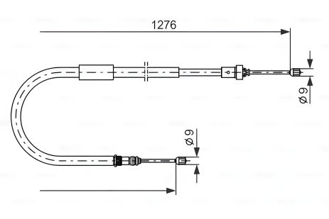 RENAULT MODUS трос ручного гальма, BOSCH (1987477938)