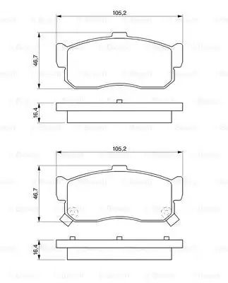 Комплект гальмівних колодок, дискове гальмо NISSAN CEFIRO, BOSCH (0986461144)