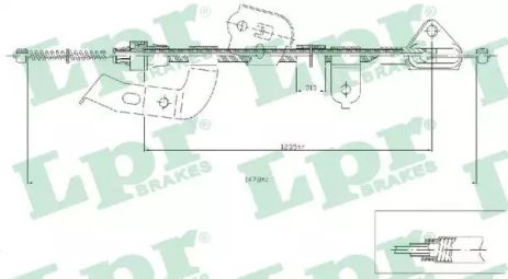 Toyota Aygo, Peugeot 107, LPR (C0133b) Ручний гальмівний кабель