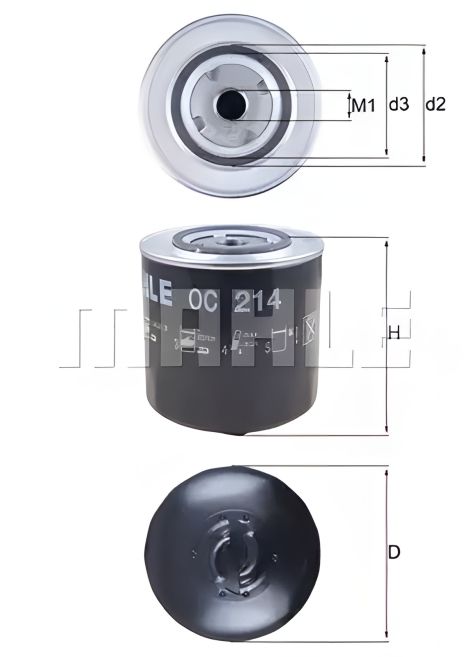 Оливи фільтр VW TRANSPORTER, VOLVO V70, MAHLE/KNECHT (OC214)