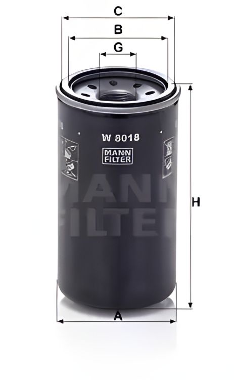 Фільтр оливи HOLDEN COLORADO, ISUZU D-MAX, MANN-FILTER (W8018)