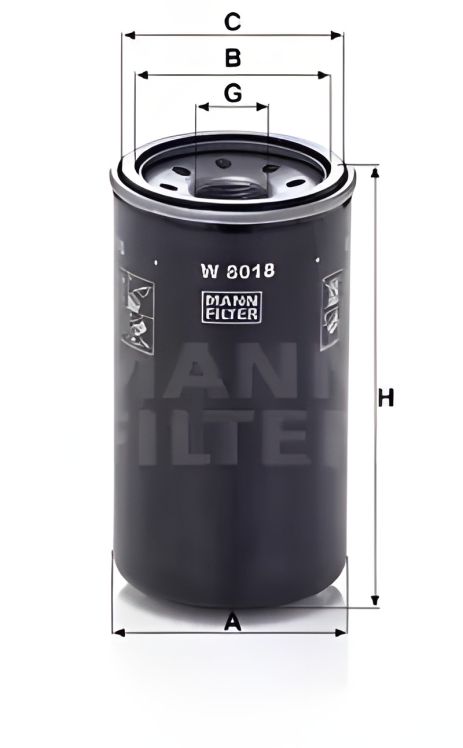 Оливи фільтр ISUZU D-MAX, HOLDEN COLORADO, MANN-FILTER (W8018)