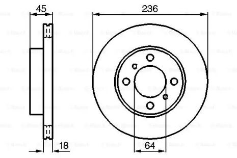 Диск тормозной PROTON SALOON, MITSUBISHI MIRAGE, BOSCH (0986478572)