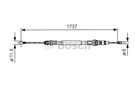 NISSAN INTERSTAR, OPEL MOVANO Трос ручного гальма, BOSCH (1987477261)